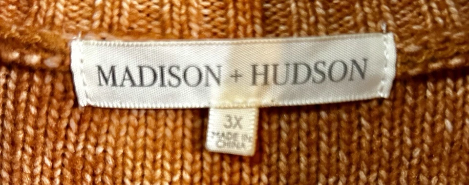 Suéter para mujer Madison + Hudson color óxido cuarto cremallera 3X Foto 4 de 4