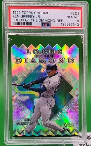 1999 Topps Chrome Lords of the Diamond Refractor #LD1 Ken Griffey Jr  PSA 8