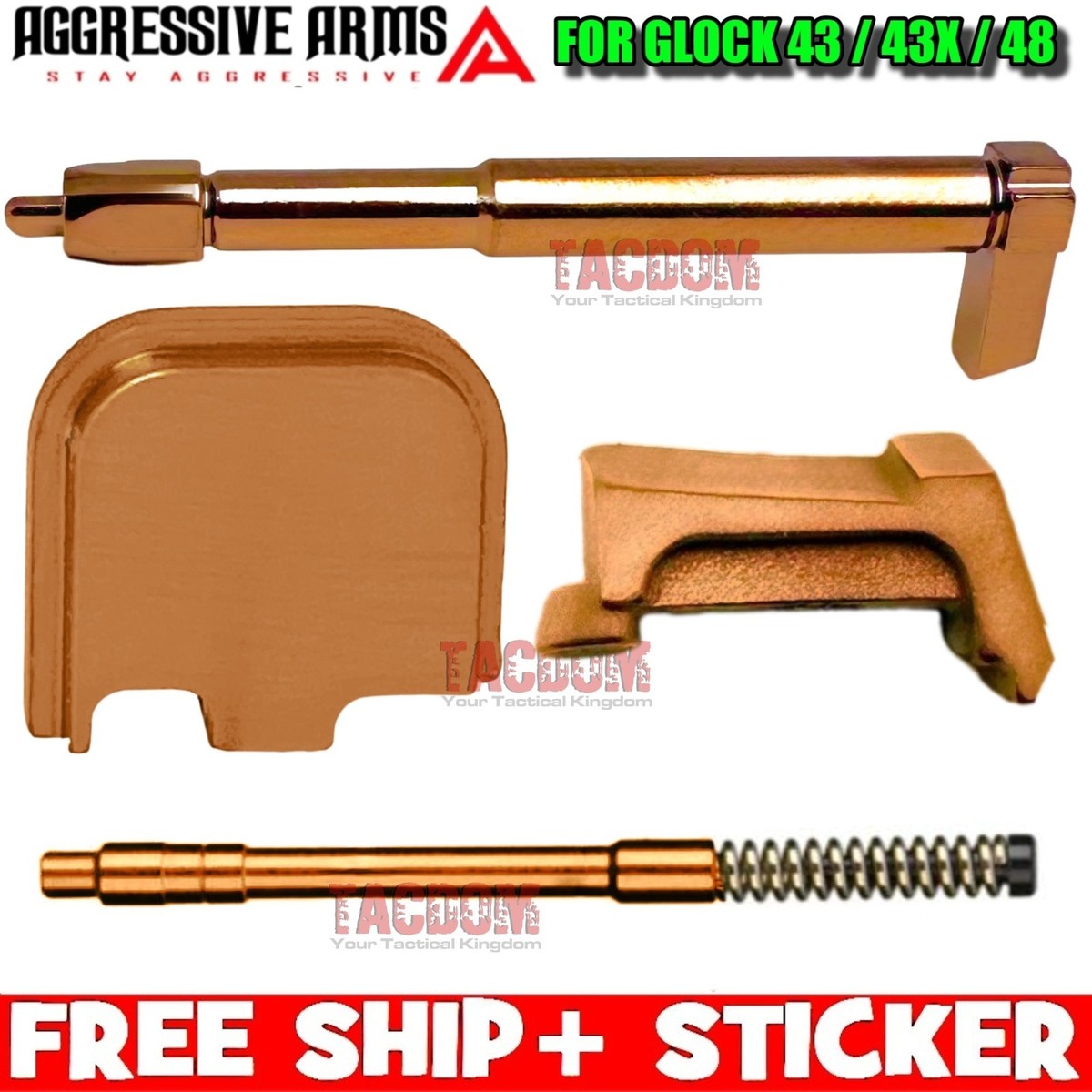 AGGRESSIVE ARMS COPPER PVD STRIKER DEPRESSOR EXTRACTOR SLIDE PLATE