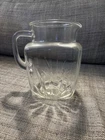 Vintage 1950’s Federal Square Clear Glass Juice Pitcher With Star On Bottom 7”