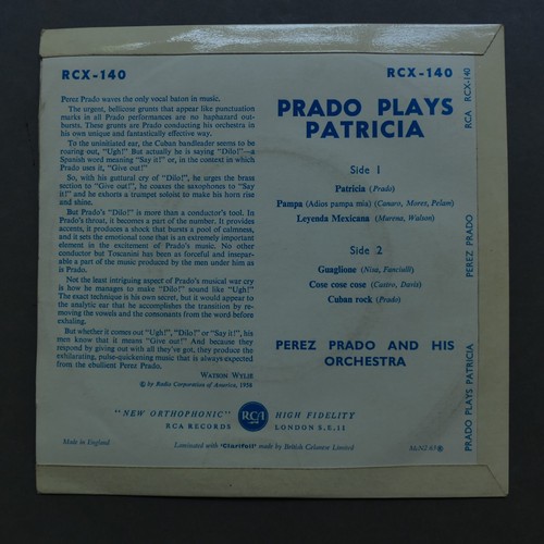 Perez Prado – Prado Plays Patricia 7" Rare UK 1958 RCA – RCX140 VG+/VG+ - Foto 6 di 6
