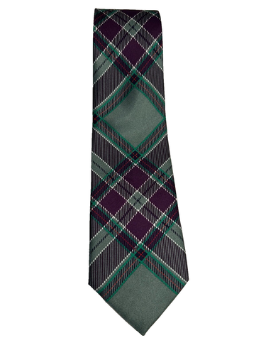 The Scottish Parliament Green Tartan 100% Silk Neck Tie Hand Made Exclusive