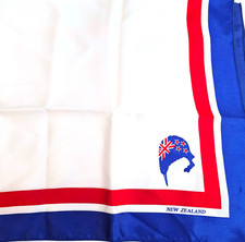 Unique Retro New Zealand Souvenir Scarf approx 26" x 28"