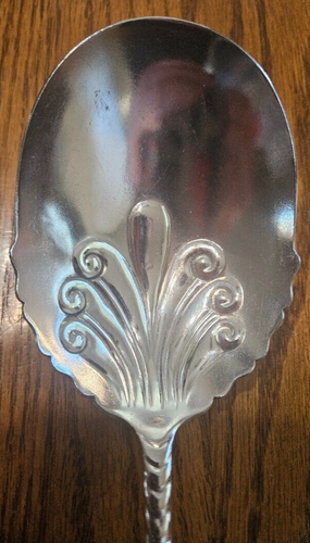 C. ROGERS & BROS. BELMONT (1890) SILVERPLATE SOLID SMOOTH CASSEROLE SPOON 9 1/4" - Picture 2 of 8