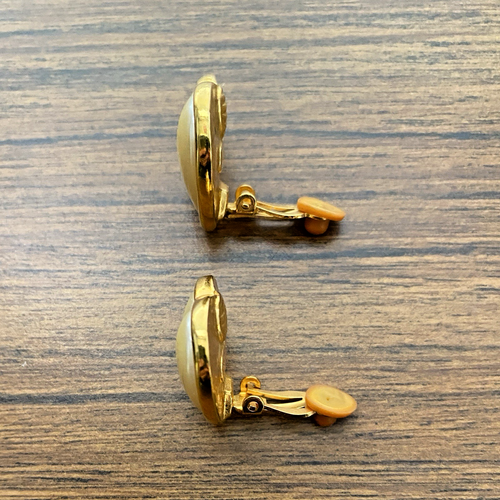 Pendientes Clip Corazón Ted Lapidus Paris Vintage Tono Dorado - Imagen 6 de 9
