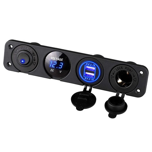 12V Samochód Łódź Gniazdo zapalniczki Podwójny port USB Panel montażowy Adapter Ładowarka - Zdjęcie 11 z 11