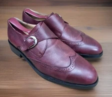 Smythe & Digby Men’s Size 9.5 Monk Strap Buckle Shoes Wingtip Burgundy
