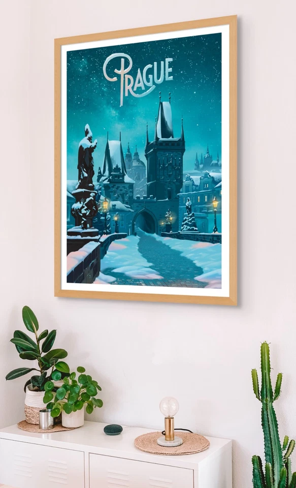 Travel Poster Winter Charles Bridge (Prague) - Image 2 of 4