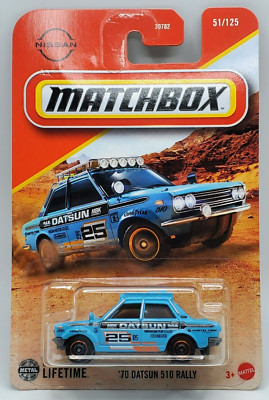 2025 Matchbox Blue 70 Datsun 510 Rally #51