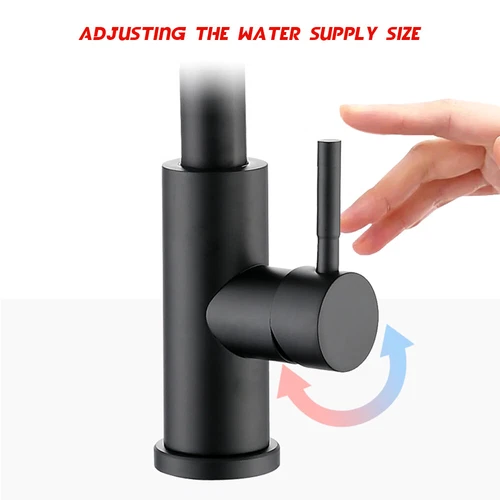 Kitchen Mixer Tap 360° Swivel Pull Out 2-Mode Sink Faucet Laundry Black/Silver - Picture 9 of 19