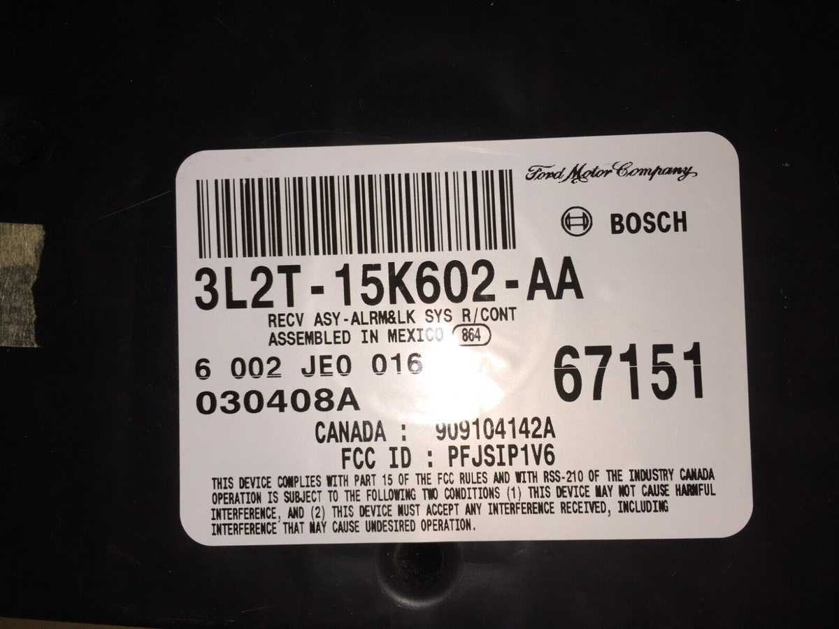 3L2T-15K602-AA, Ford Explorer 4dr, Remote Keyless Entry Control