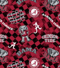 NCAA University of Alabama Check Allover 1370 Cotton Fabric by the Yard