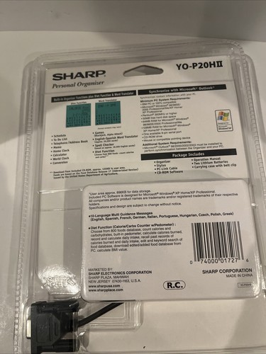 New Sharp YOP20HII 1MB Personal Electronic Organizer 12 x 3 Backlight Display - Picture 2 of 5