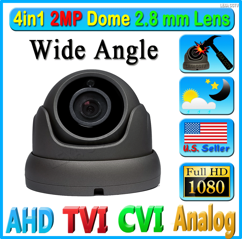 HD-CVI TVI AHD CVBS 2 MP 1080p 960 4-in-1 Outdoor IR Dome Security Camera 2.8mm