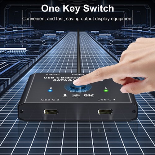 NEW 8K USB C Type-C Bi-Direction Switch 1x2/2x1 PD Data Video Switcher Splitter - Picture 4 of 14