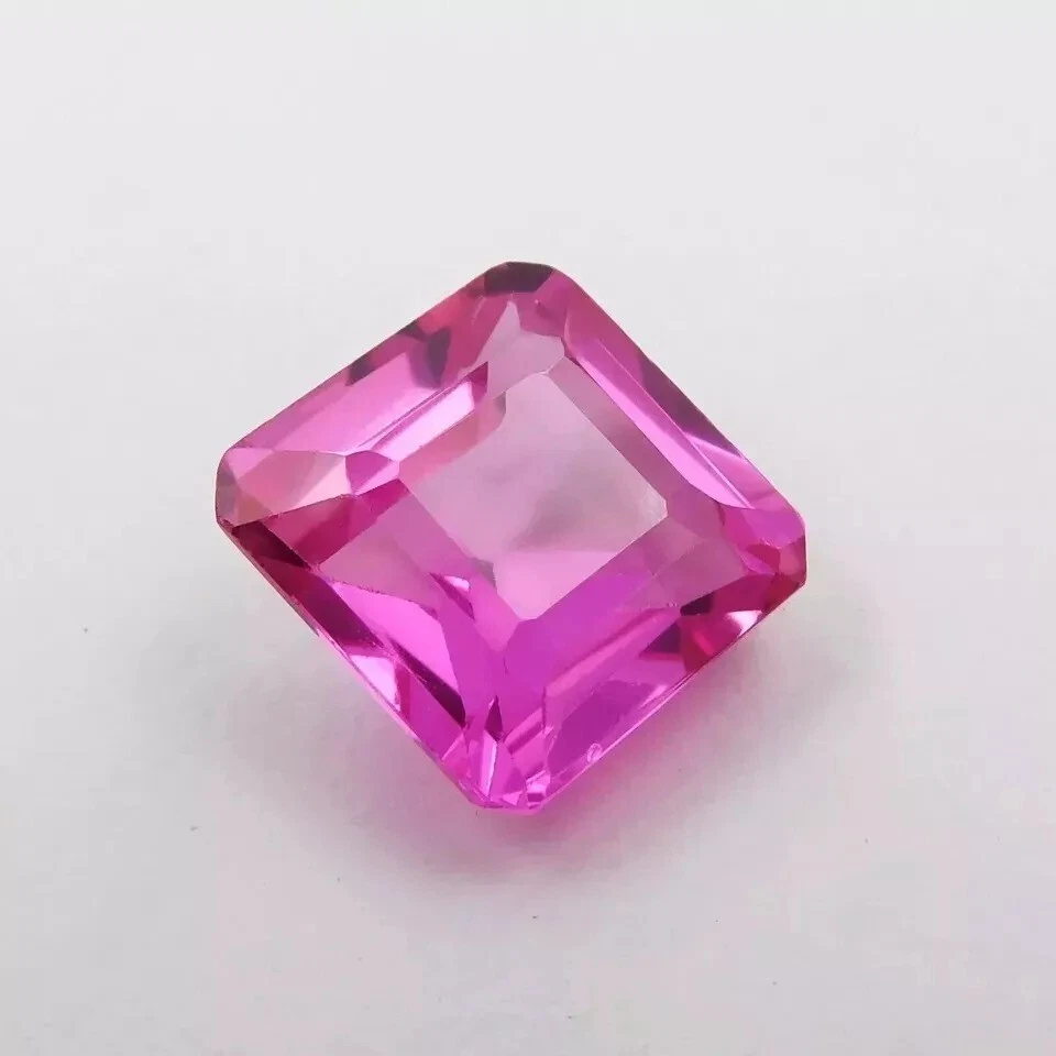Zafiro rosa corte cuadrado natural 8+ quilates forma piedra preciosa suelta certificada por EGL Foto 3 de 3