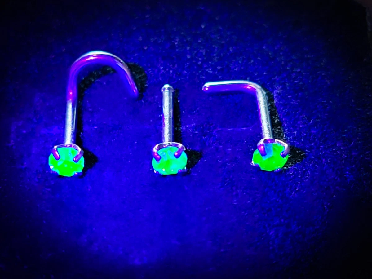 Uranium Glass Nose Ring 316L Surgical Steel