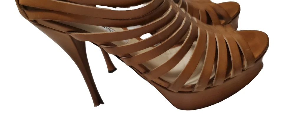 Sandalias Vera Wang Lavanda BURKE Plataforma Gladiador Coñac Talla 8 Foto 4 de 4