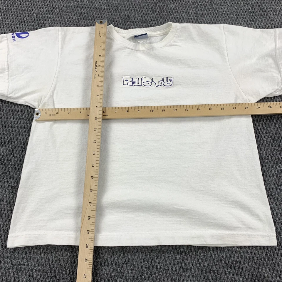 Camiseta de Surf Vintage Años 90 Rusty XL Chica East Coast Championships Surf NC Beach Foto 4 de 4