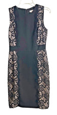 J. Crew Sheath Dress in Black with Lace SZ 2 