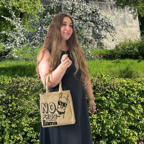 Domelo Jute Handtasche kleine Jutetasche vegane Einkaufskorb mini Tragetasche - Bild 2 von 8