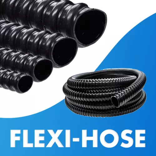 black corrugated flexible pond hose fish garden filter pump marine flexi pipe image 1
