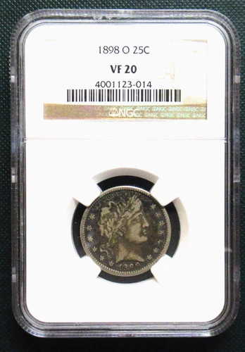 1898-0 BARBER QUARTER NGC VF20