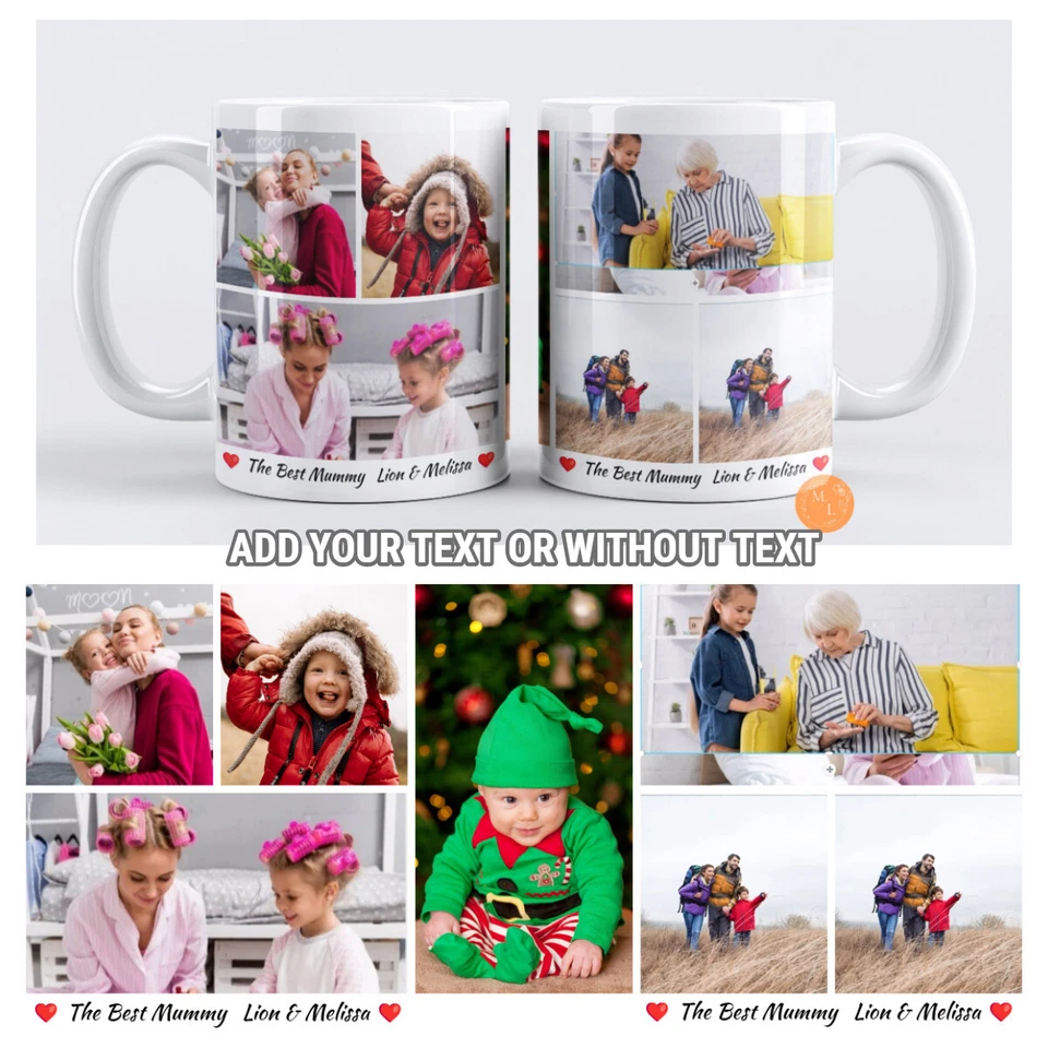 MLCASES Personalised Photo Mug Custom Design Cup Coffee Tea Add Text Name Logo Gift 01