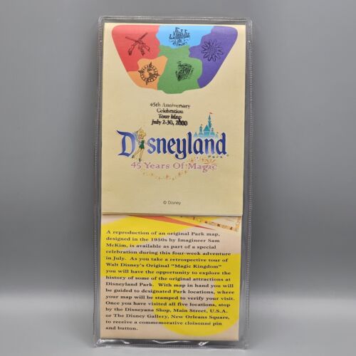Mapa de la gira de celebración del 45 aniversario de Disneyland estampado julio de 2000 y prendedores - Imagen 2 de 10