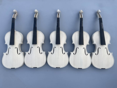 1pcs Unfinished violin 4/4 White violin Flame Maple back Spruce top handmade
