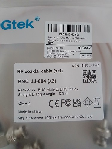 10GTEK 6 GHz HD-SDI BNC-Kabel, RG179, Stecker auf Stecker, gerade auf rechten Winkel, 75-o - Bild 3 von 6