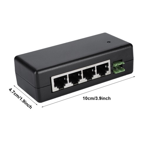 4-Port PoE Power Adapter RJ45 Ethernet Power Supply Injector 9V 48V For Came Fit - Picture 4 of 9