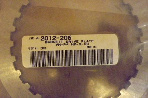 NOS Barnett Drive Plate #2012-206 - Picture 2 of 2