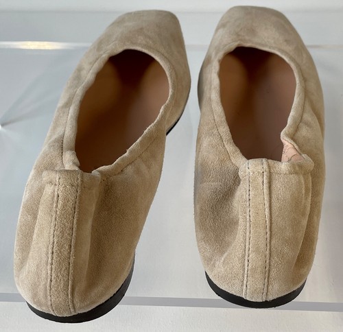 J.CREW WOMENS Anya Buttery Soft Suede Squared Toe Scrunchie Ballet Flats 8 Tan - Picture 5 of 7