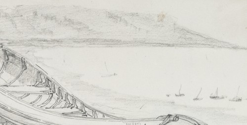 E. LEE (19.Jhd), Boote am Ufer bei Filey, um 1870, Bleistift Romantik Seefahrt - Picture 3 of 5