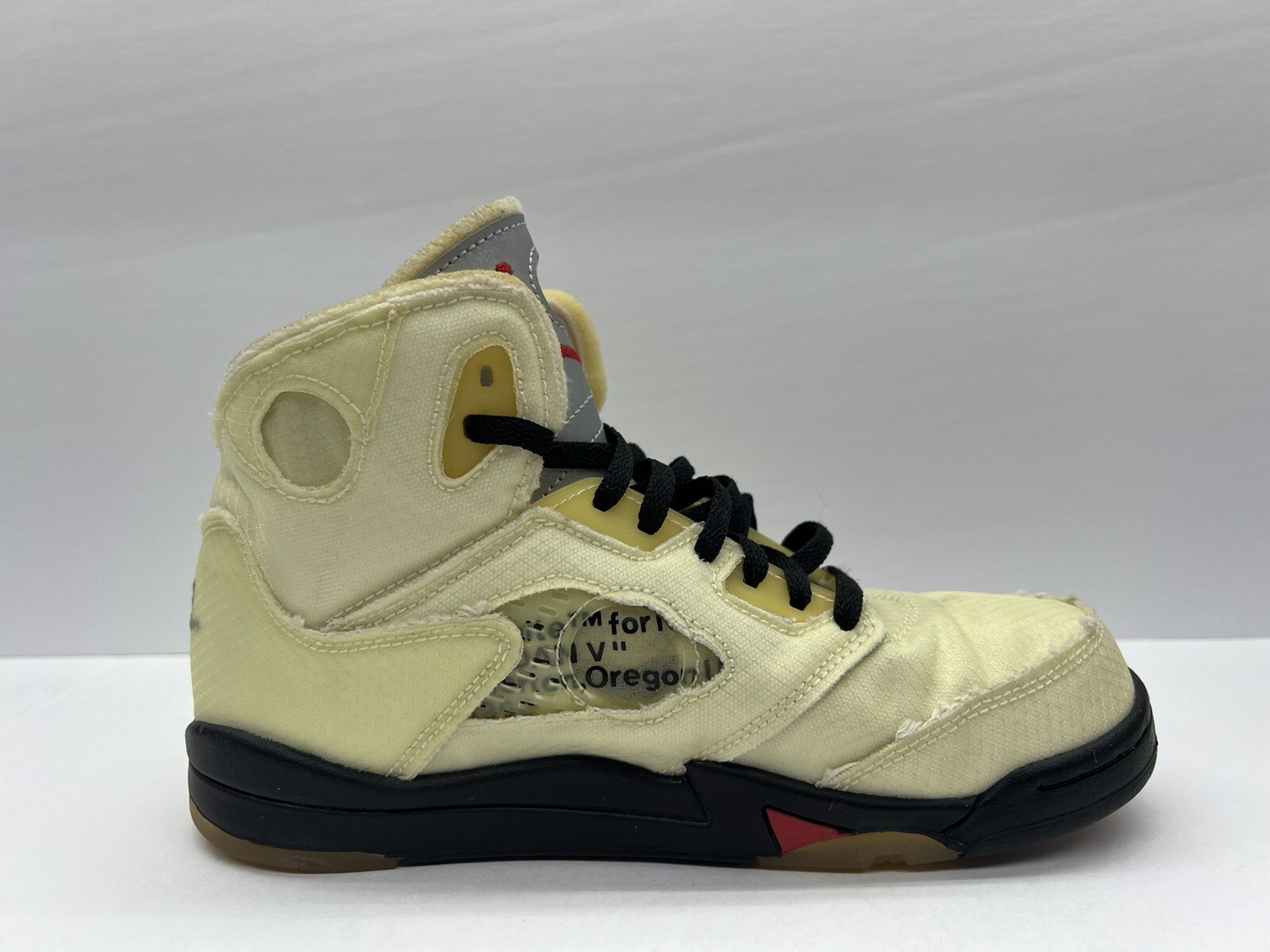 OFF WHITE X NIKE SOLO SCARPA SINISTRA NIKE SP x Off bianca Air Jordan 5 V retrò PS 3Y