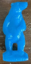 Mold-A-Rama POLAR BEAR Blow Molded Souvenir - CENTRAL FL ZOO - DARK AQUA BLUE