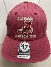Alabama Crimson Tide Snapback Hat Cap 47 Brand Captain Distressed Vintage Style