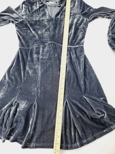Listicle Velvet Dress Size Medium Gray Blue Long Sleeve - Picture 8 of 12