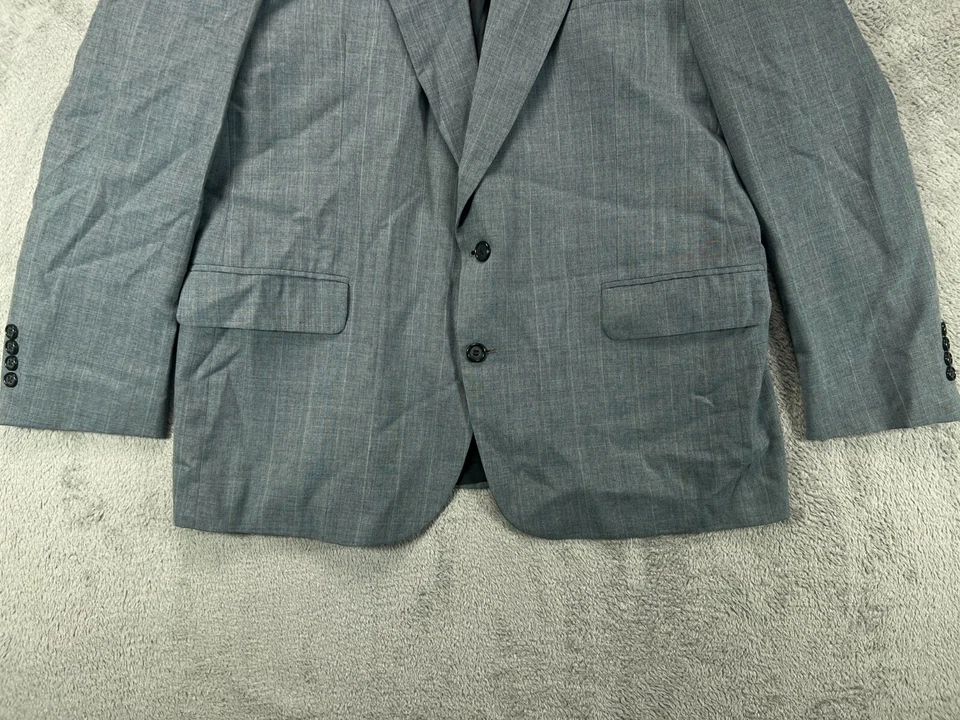 Oscar De La Renta Traje Chaqueta Blazer Gris Rayas De Colección A Medida Para Hombres 36R Foto 3 de 4