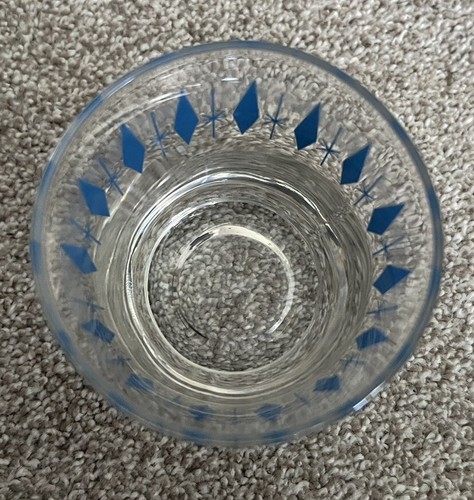 Mid Century Blue Diamond Glass - Picture 2 of 3