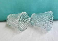 2 VINTAGE CUT GLASS CANDLESTICK INSERTS