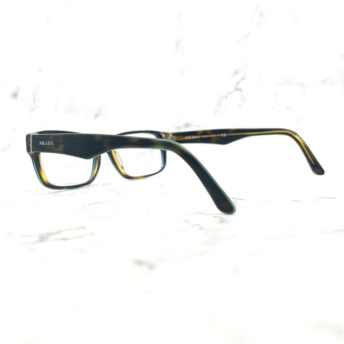 Prada VPR 16M ZXH-1O1 Eyeglasses Brown Rectangle Full Rim Frames