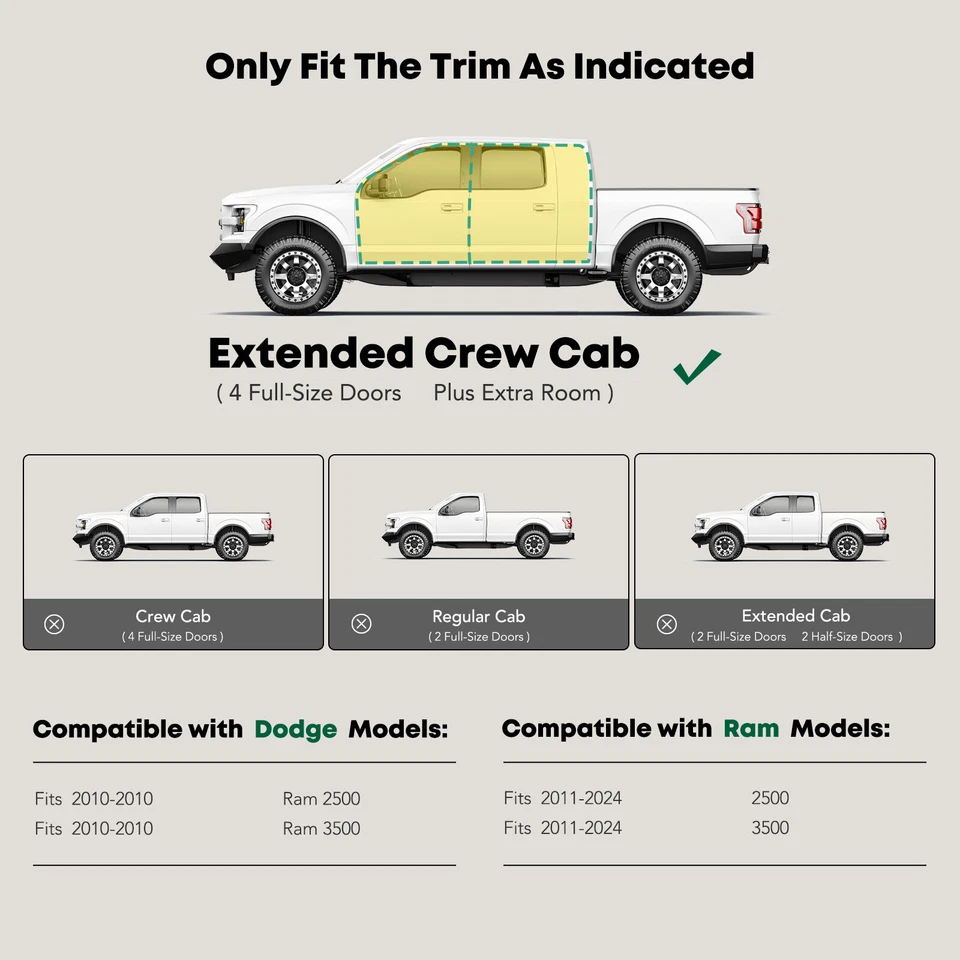 6-дюймовые черные стальные овальные прямые силовые пороги боковые пороги для Ram 2500 2011-2024 Mega Cab - Изображение 2 из 4