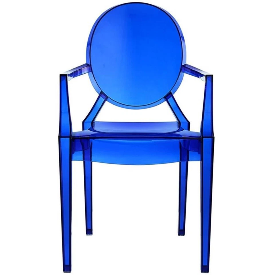 Poltrona de jantar Modway Casper 18,5" moderna de plástico com acabamento azul - Imagem 3 de 4