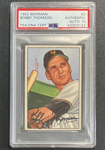 1952 Bowman #2 Bobby Thomson signed PSA/DNA Authentic Autograph Grade 10 Giants