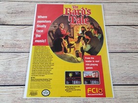The Bard's Tale Nintendo NES Promotional Magazine Art Ad Print Poster Vintage