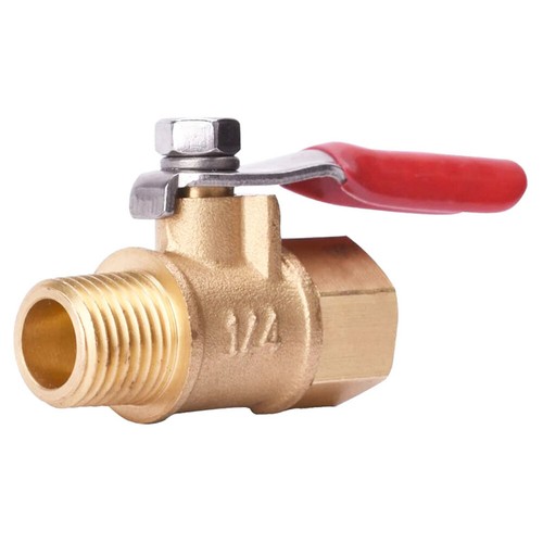 4 Pack 1/4" Male Female NPT Brass Ball Valve Water Air Tank Drain Shut Off USA - Picture 4 of 11