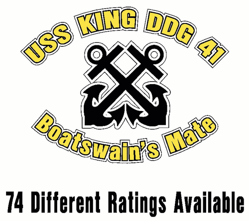 USS KING DDG 41 Oval Decal / Sticker Military USN U S Navy S06B - Picture 1 of 3