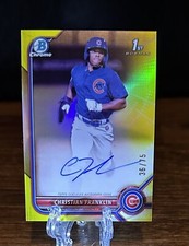 2022 Bowman Chrome Christian Franklin Yellow Auto /75 CPA-CF Autograph Cubs 1st